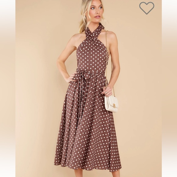 NWOT Red Dress Boutique Polka Dot Midi Dress - Picture 3 of 5